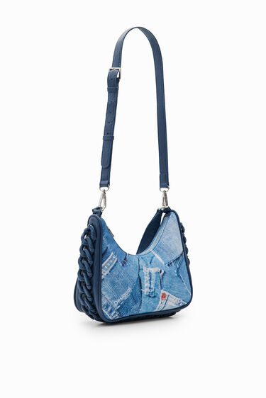 Small denim patchwork bag | Desigual