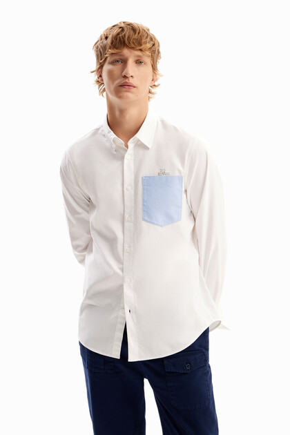 Chemise unie poches