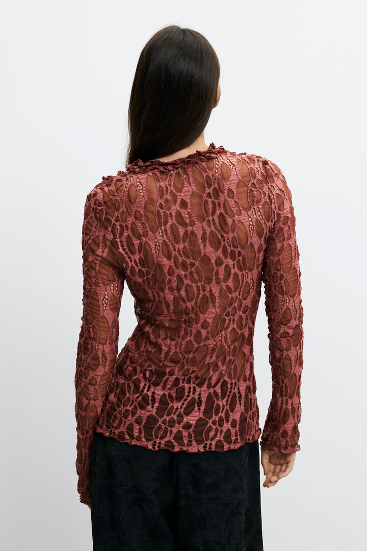long sleeve tulle T-shirt