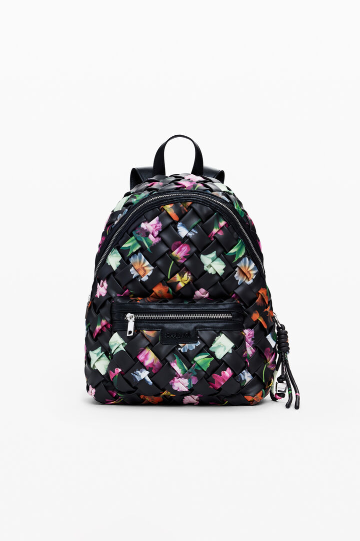 Small braided floral backpack