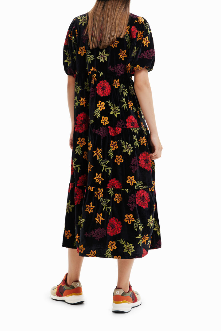 Robe midi évasée fleurie | Desigual