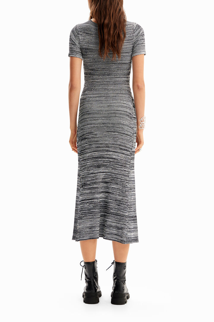 Long mottled ribbed dress | Desigual