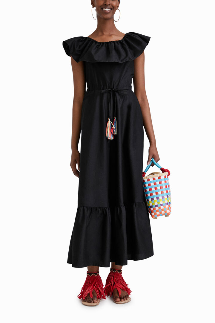 Stella Jean ruffled midi dress | Desigual