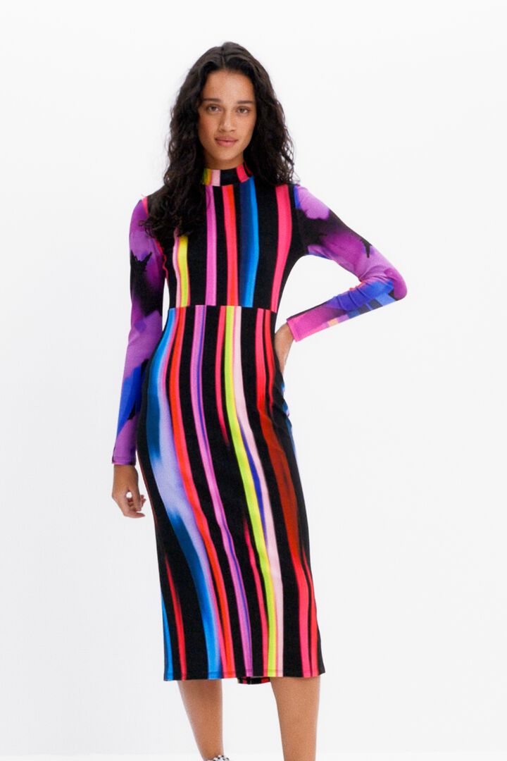 M. Christian Lacroix slim striped midi dress | Desigual