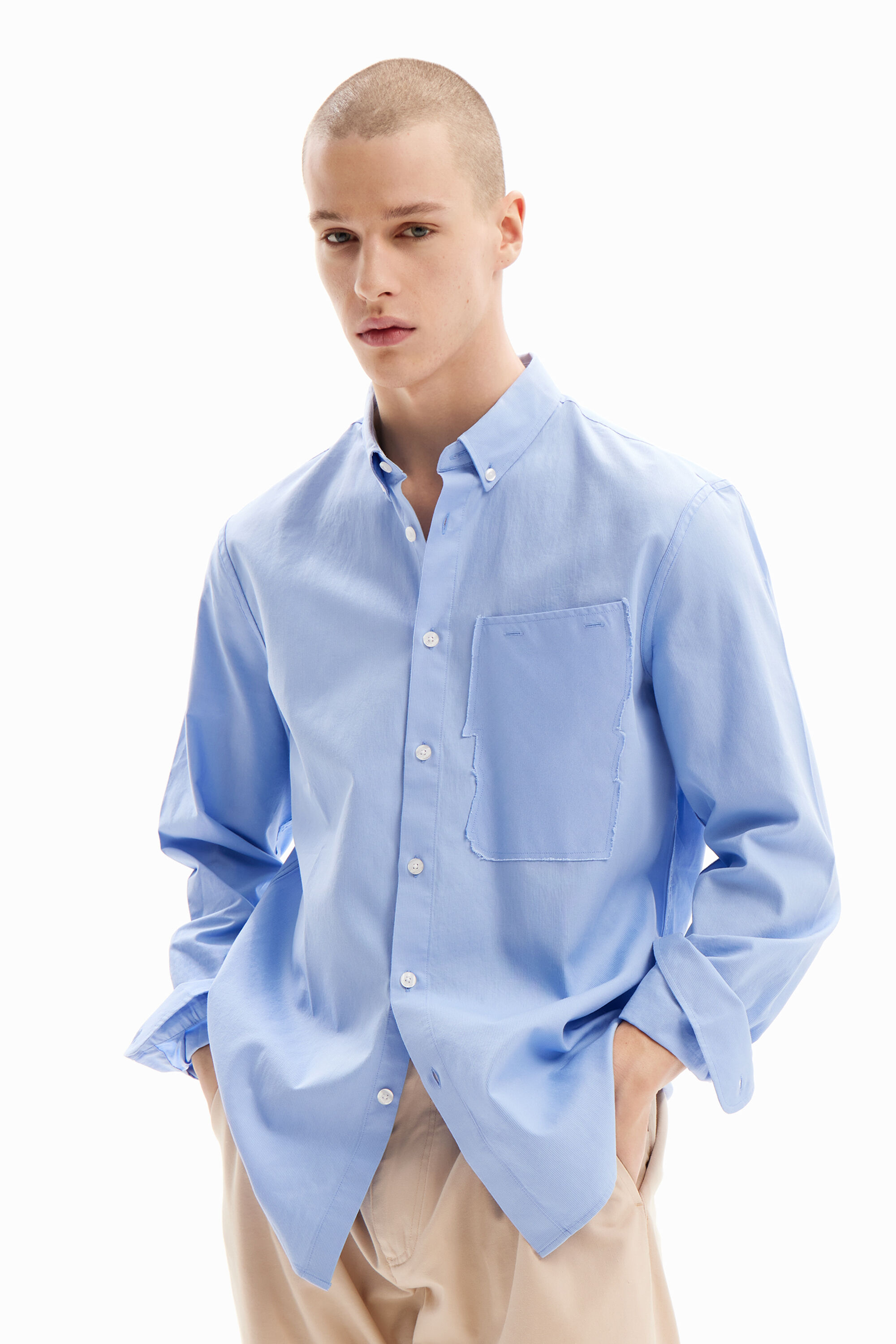 Camicia popeline patchwork da uomo I Desigual