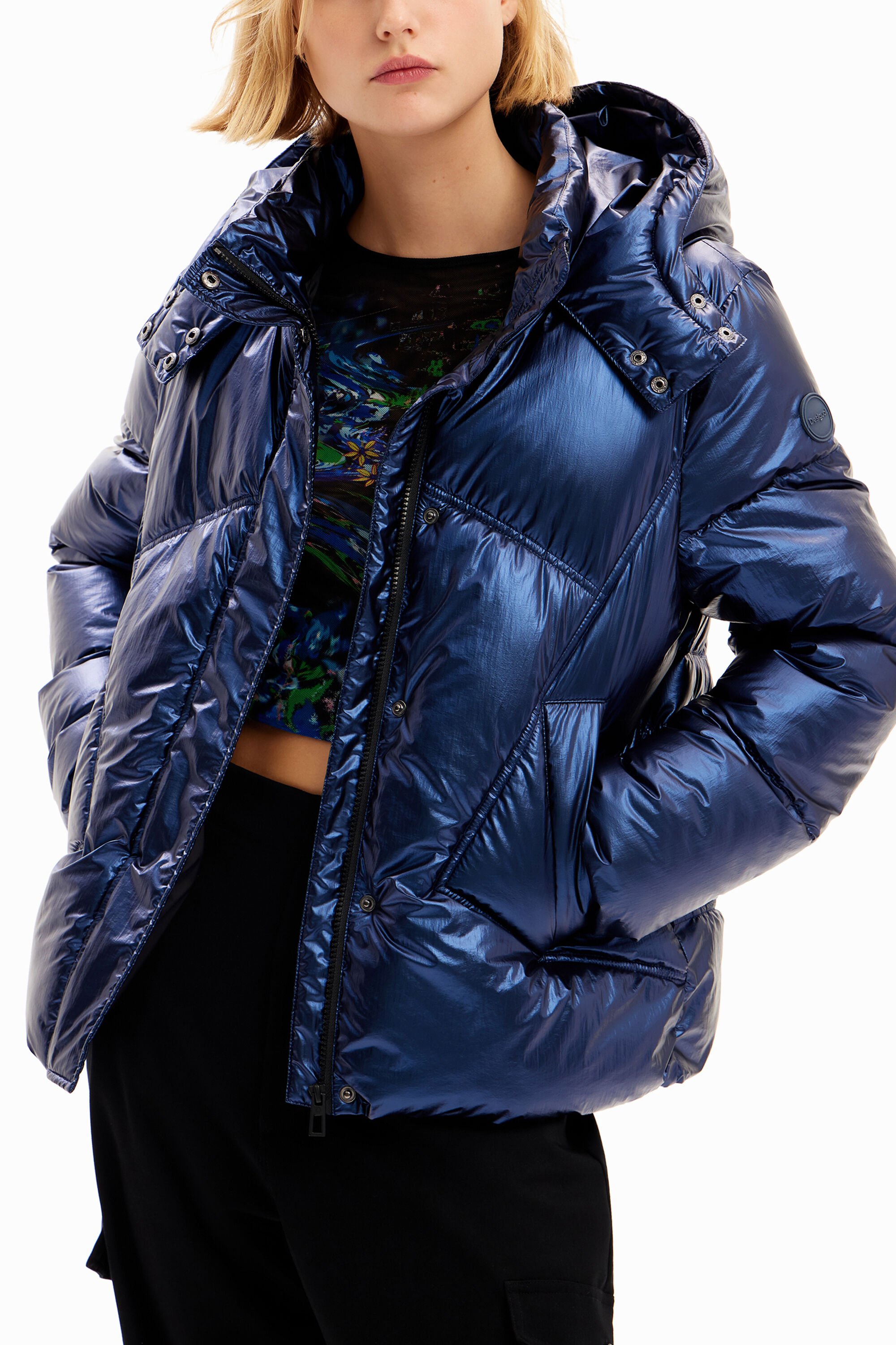 Metallisierte Steppjacke