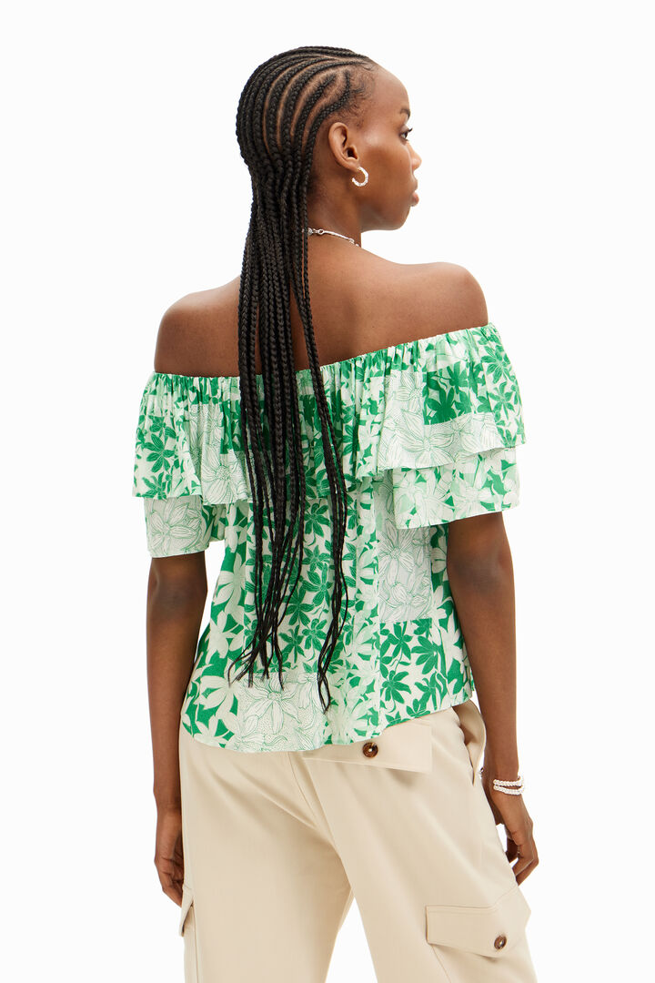 Patchwork floral ruffle blouse | Desigual