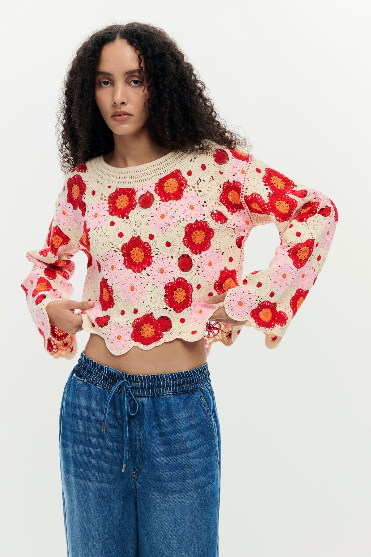 Multicolor crochet top Women