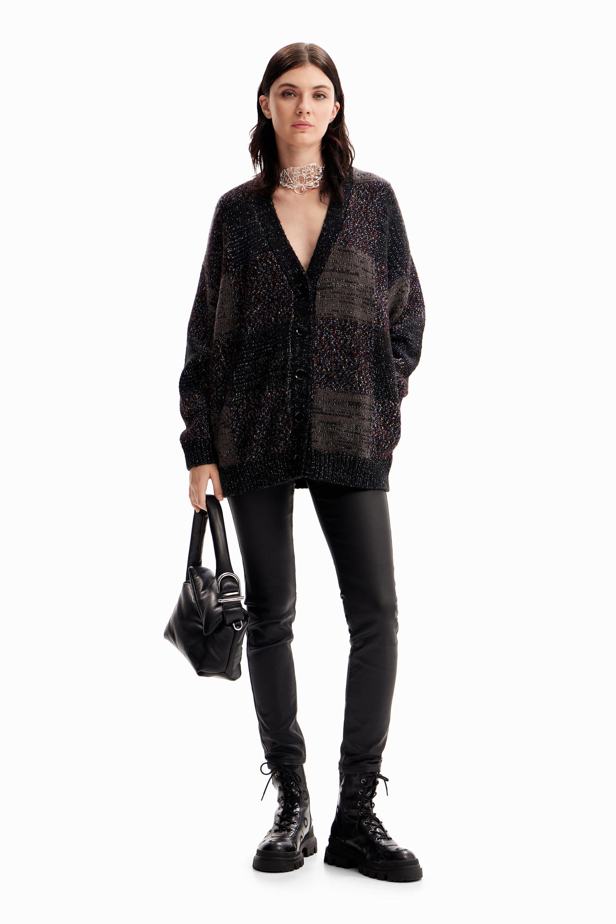 Women s Oversize check cardigan I Desigual