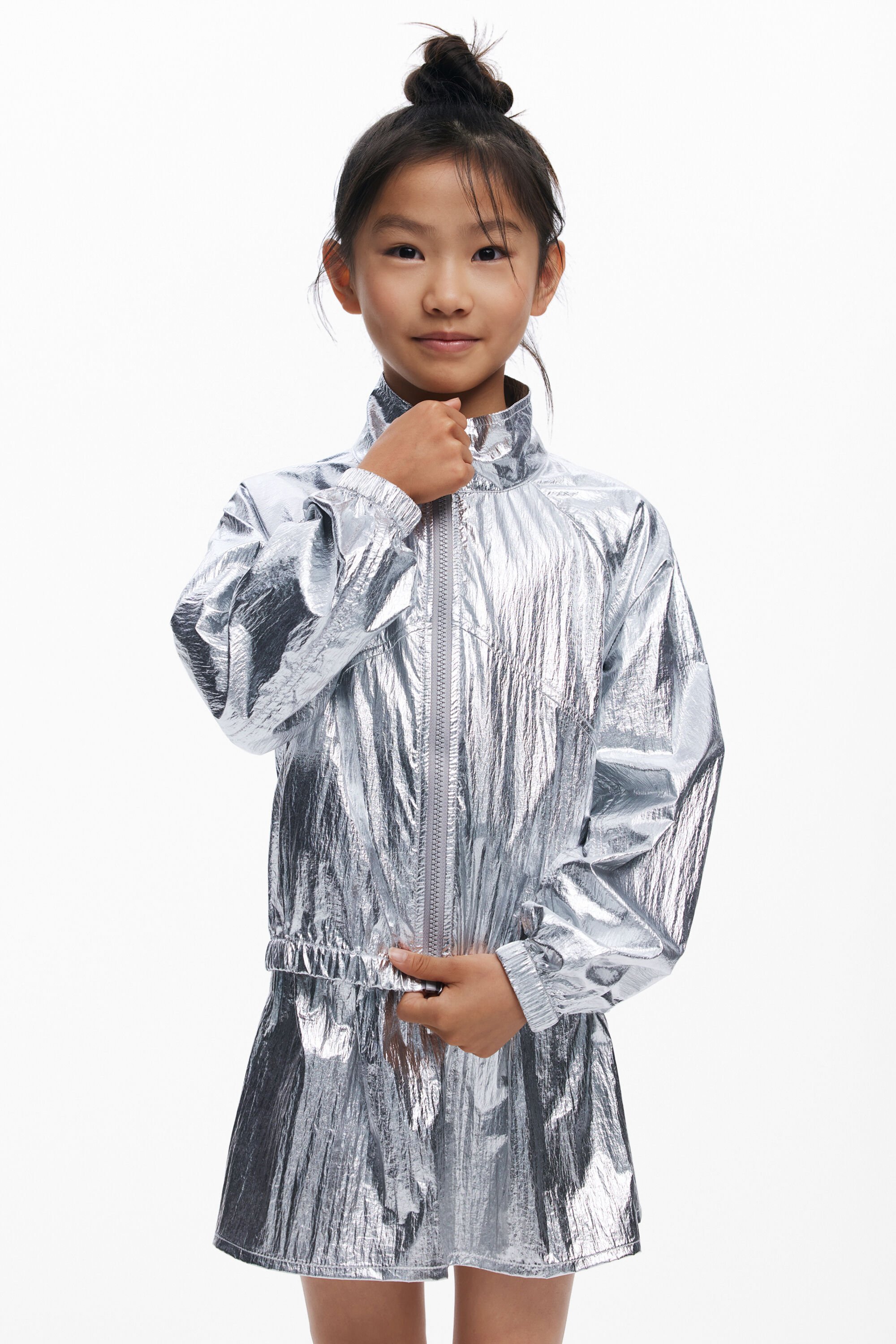 Desigual Omkeerbaar zilveren jack - BLACK