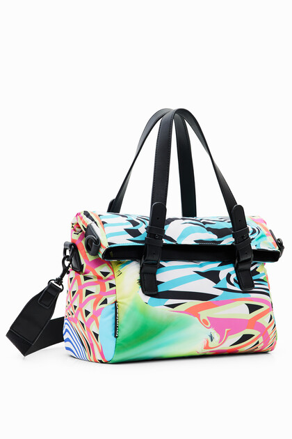 Geometrijska torbica s pop-art vzorcem