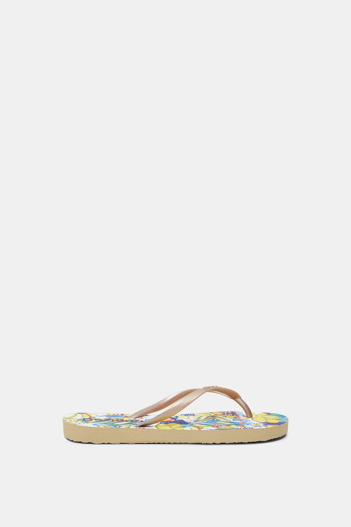 Tongs bain dorées semelle imprimée | Desigual