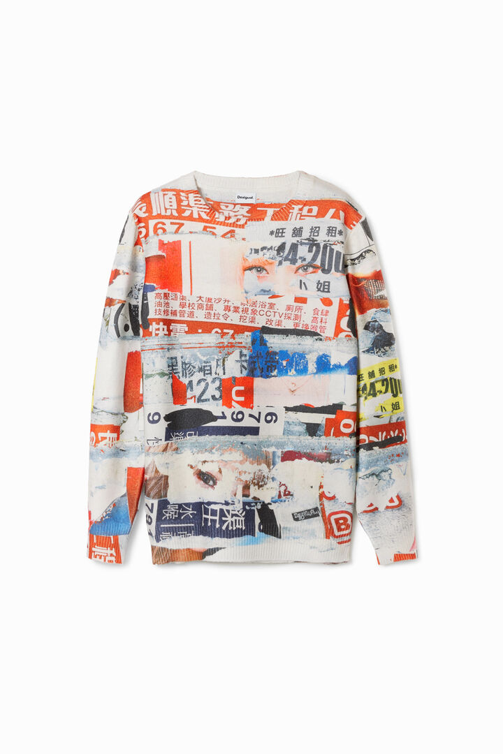 Sweatshirt mit Zeitschriftenmuster | Desigual