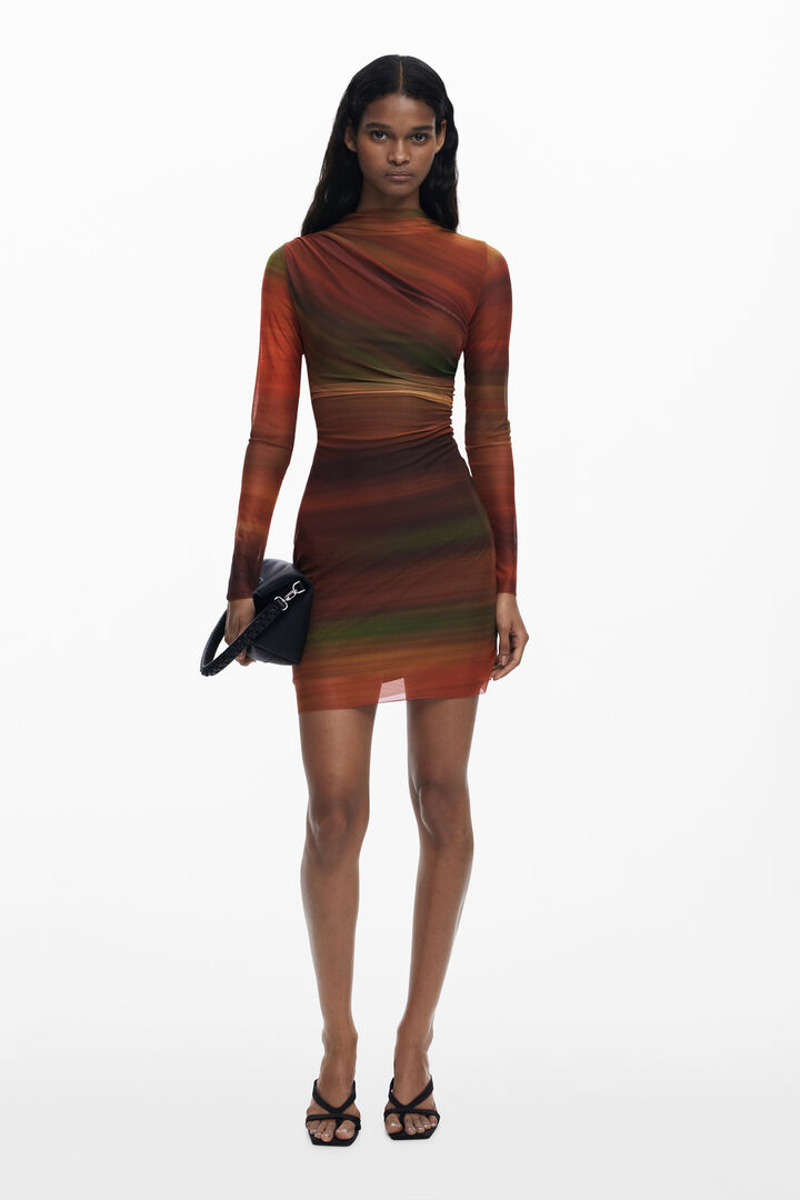Draped tulle short dress