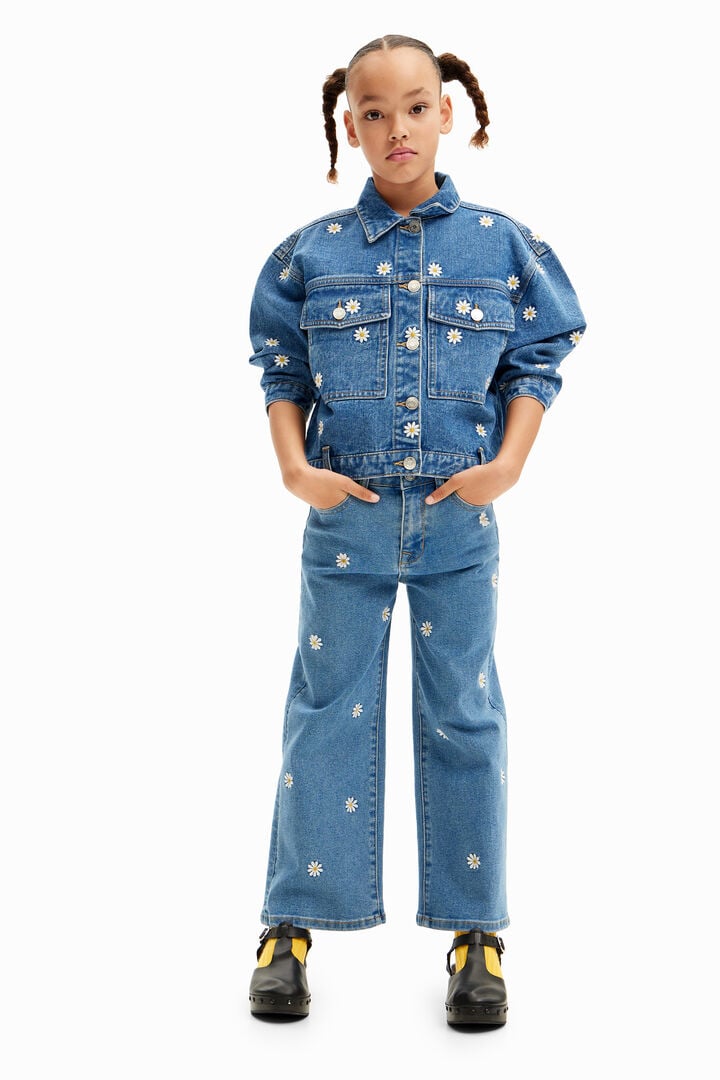Chaqueta vaquera trucker margaritas | Desigual