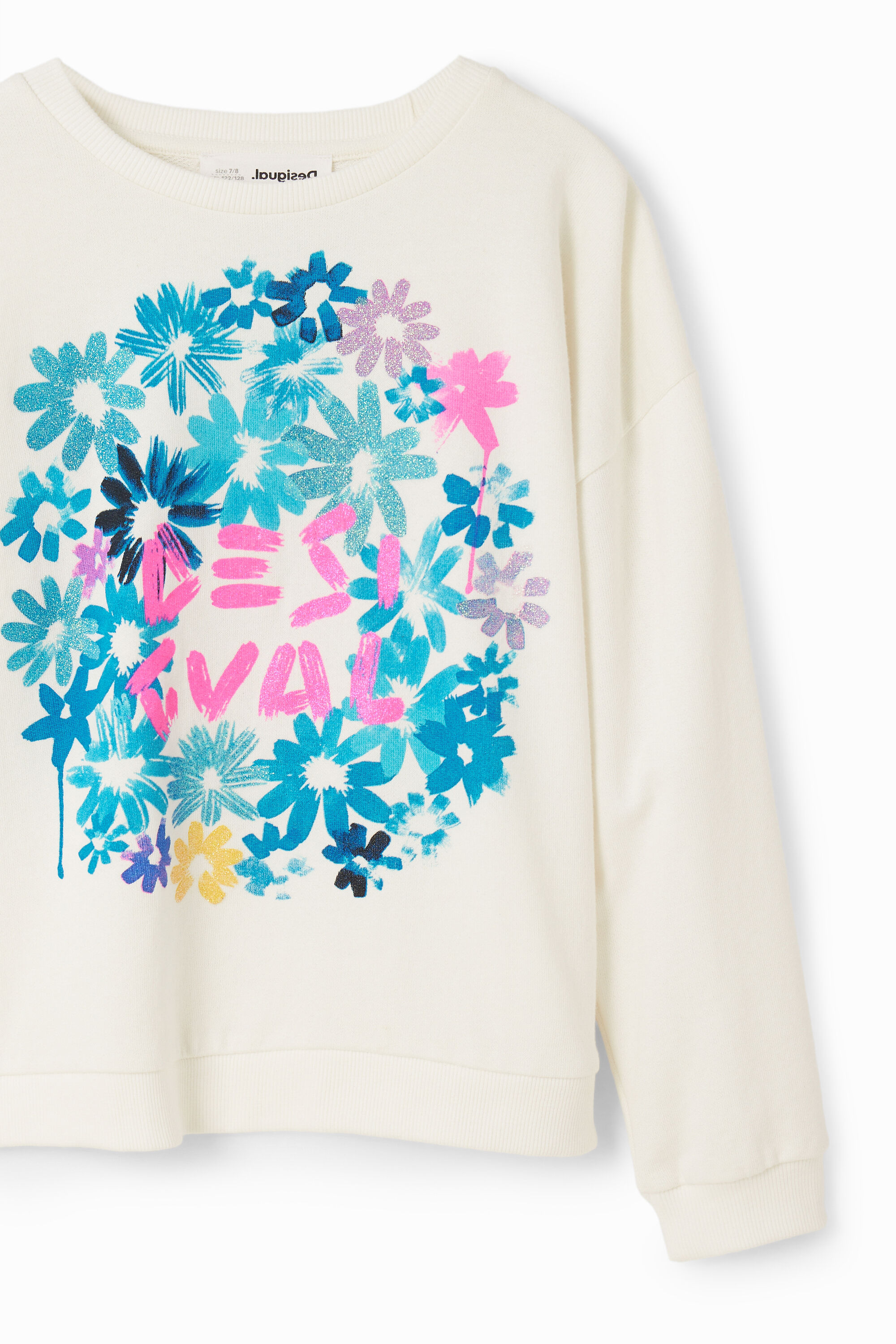 Sweat-shirt fleurs logo