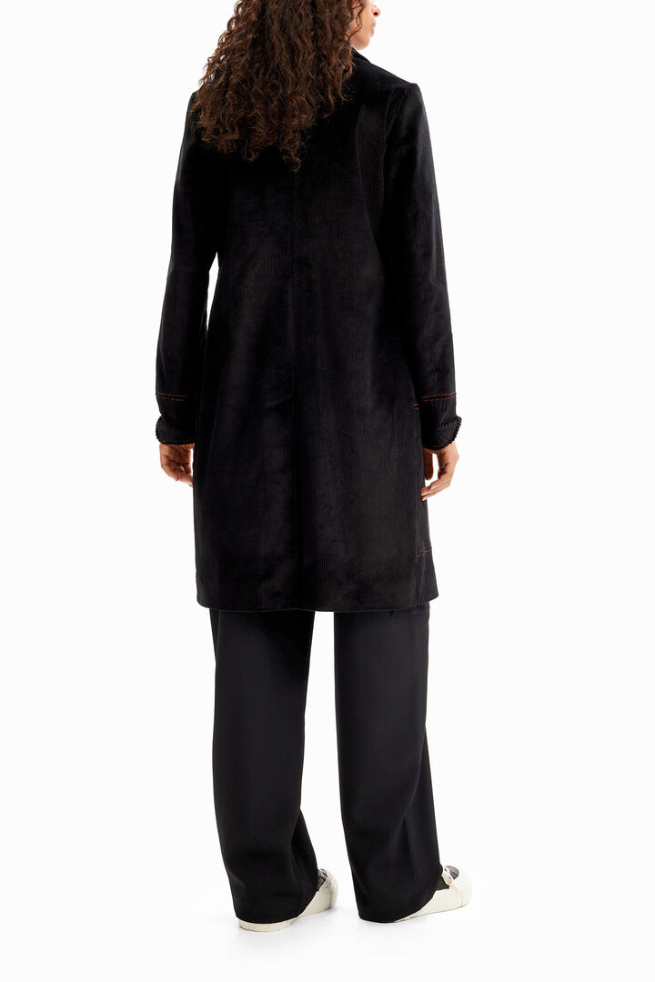 Long patchwork corduroy coat | Desigual