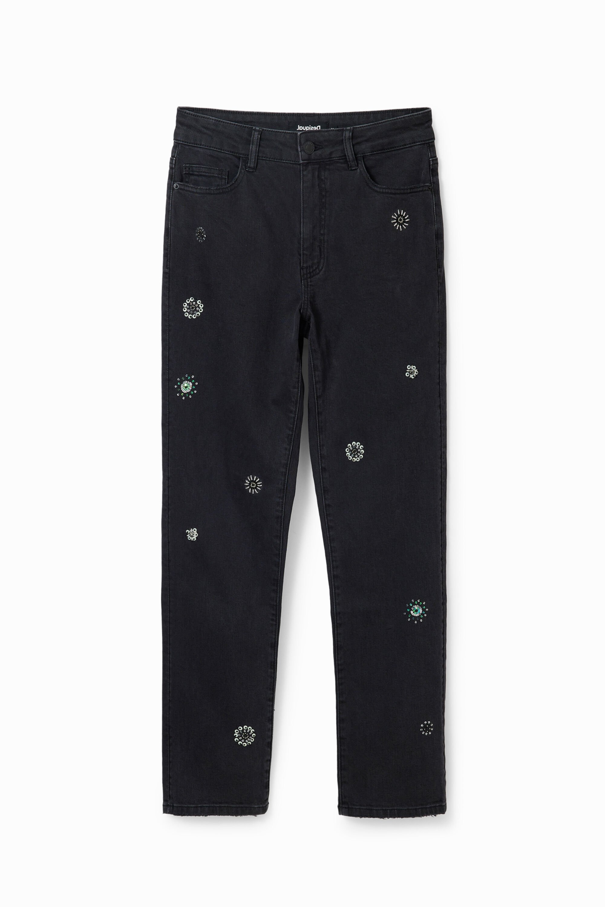 Jeans Straight Fit Applikationen
