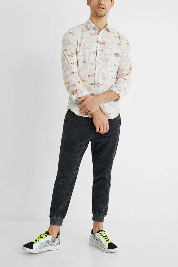 Printed cotton poplin shirt | Desigual
