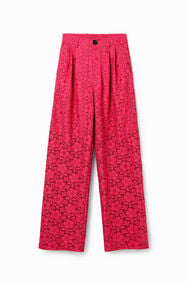 Tailored floral lace trousers | Desigual