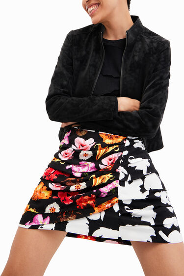 Minifaldilla drapada floral | Desigual