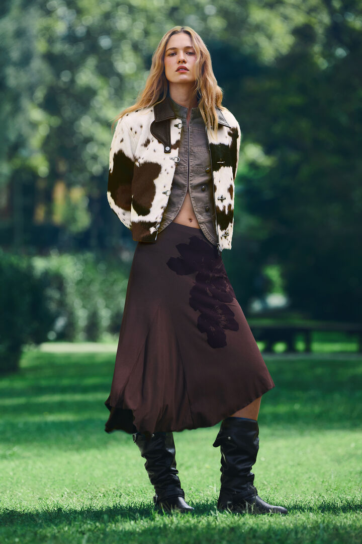 Animal print faux fur jacket