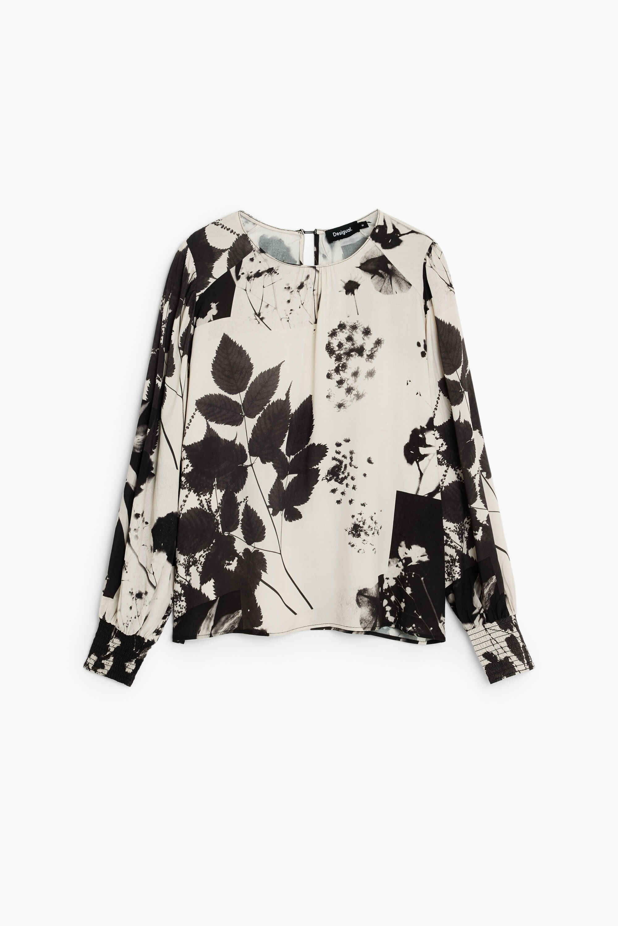 Desigual Donna Nero Blusa Stampata, Viscosa, Xl