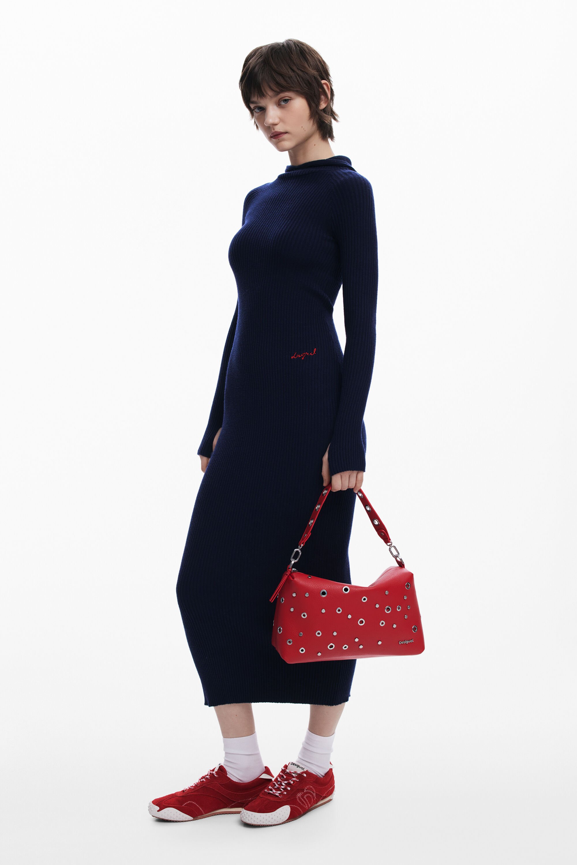 Desigual｜MICKEY STUDSTYLE BLACK MAYA PUハンドバッグ