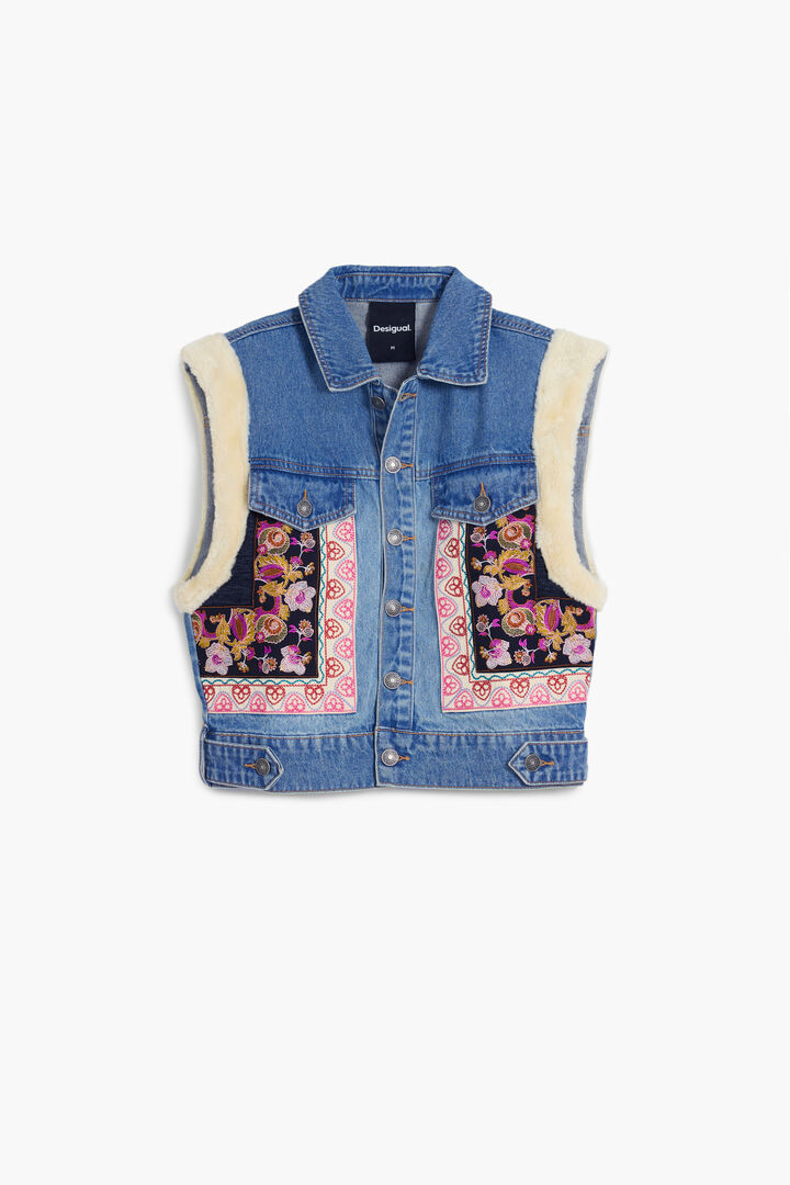 Jeansweste mit Lammfell | Desigual