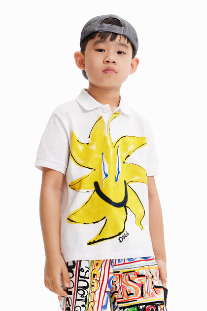 Sun knit polo shirt