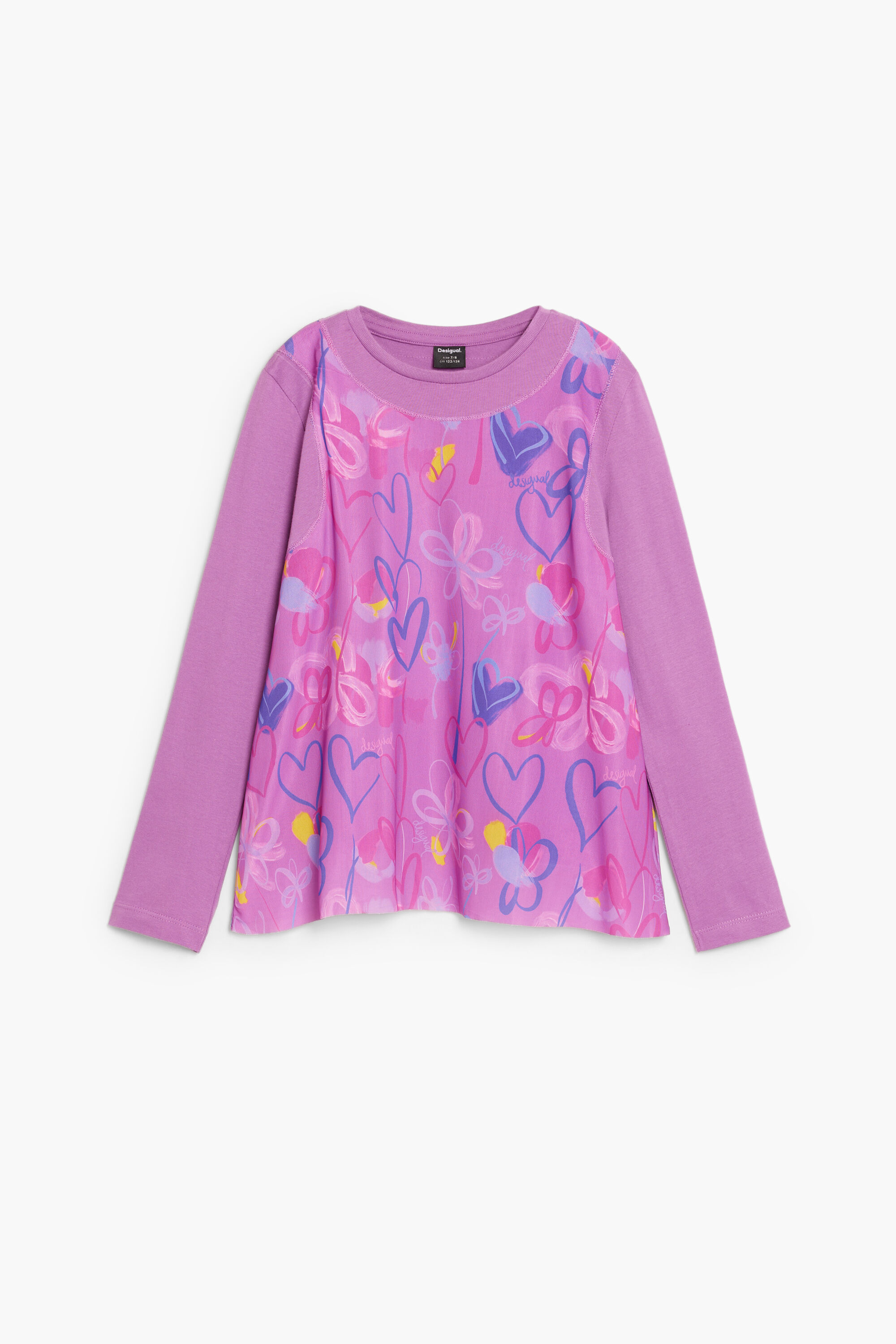 Long-sleeve T-shirt with hearts