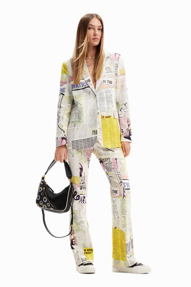 Newspaper collage blazer | Desigual