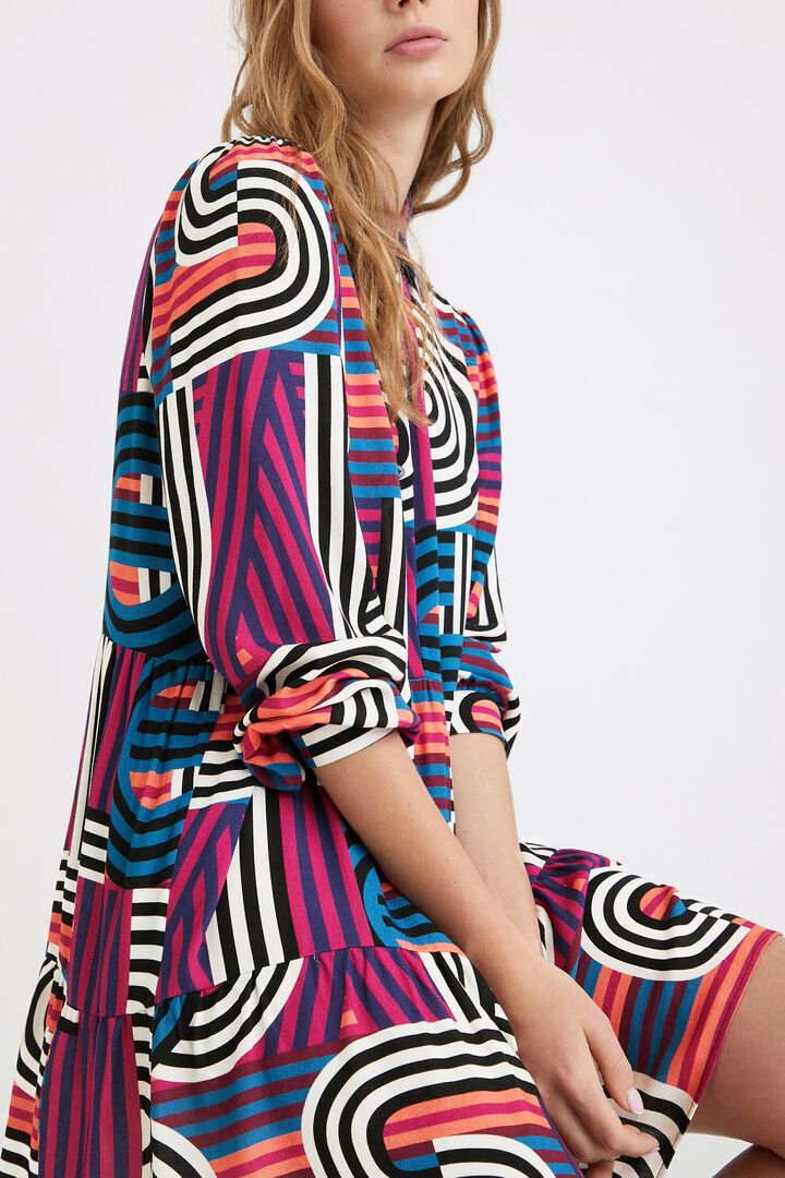 Short geometric shirt dress | Desigual
