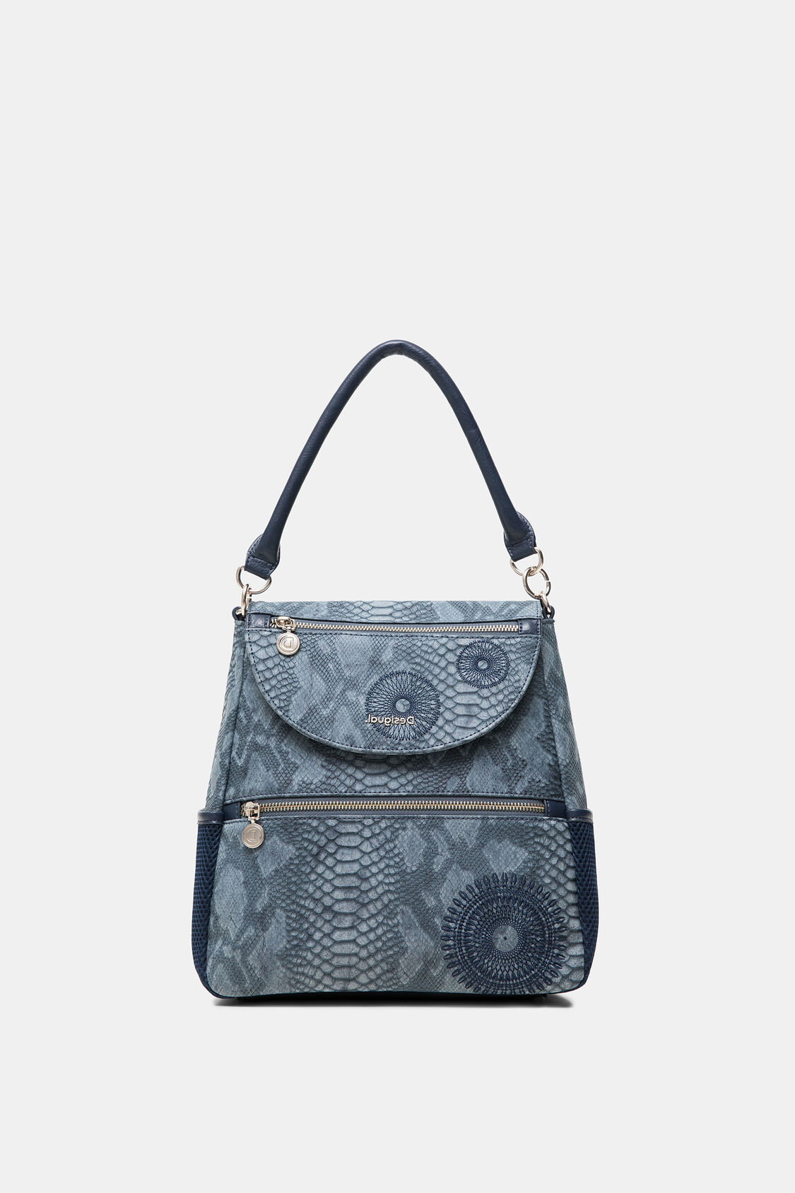 Mochila Mediana Efecto Piel Grabada Desigual Com