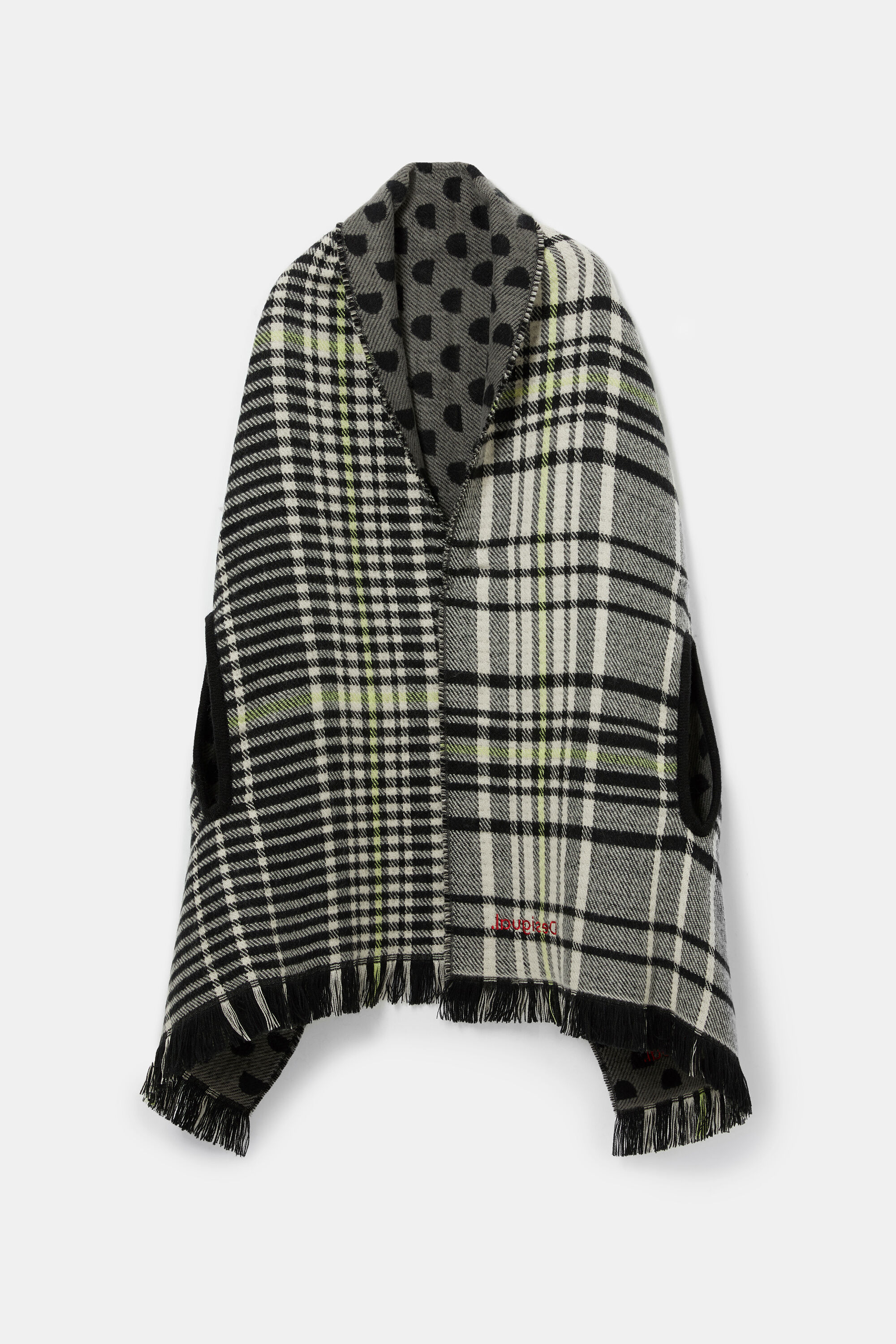 Reversible checks square poncho
