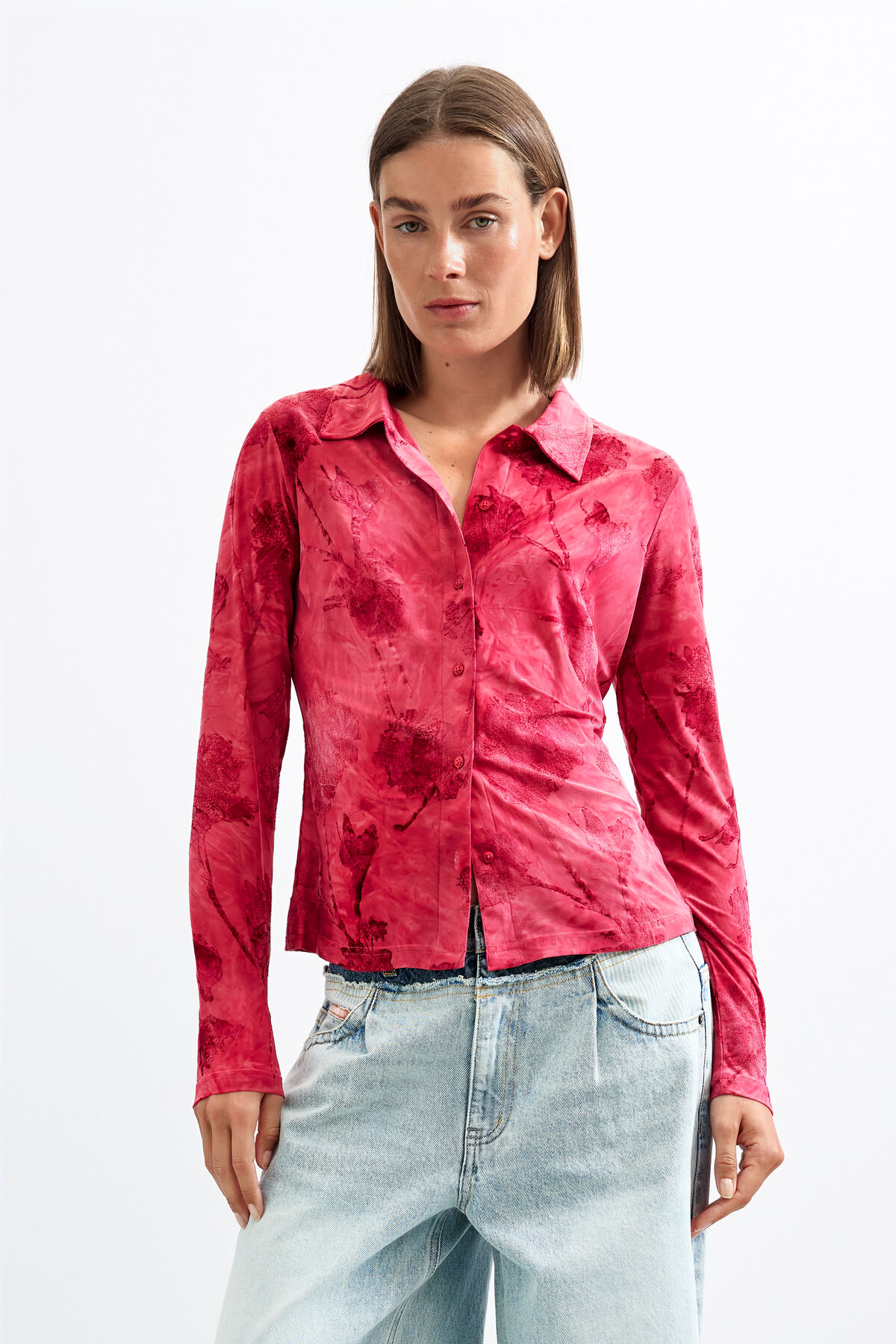 花柄刺繍のTシャツ バラ 女性用 I Desigual.com