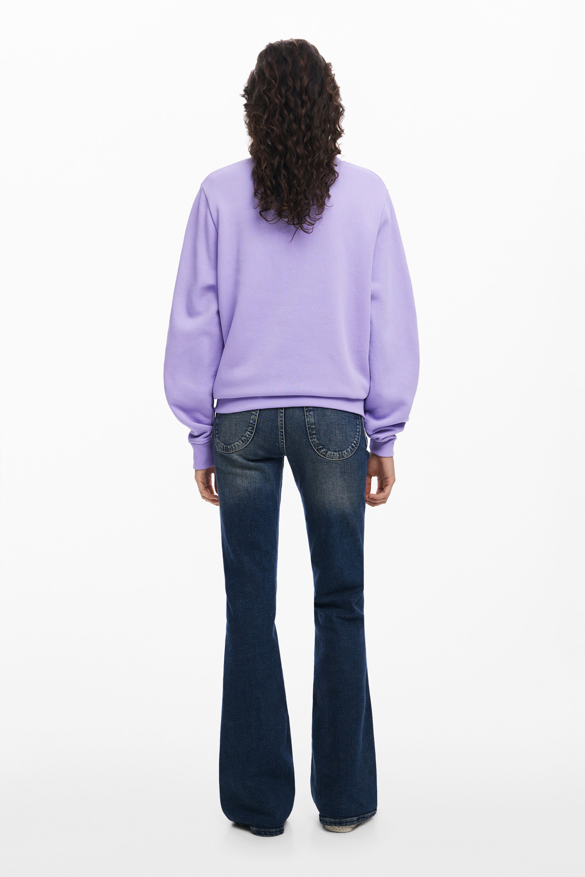 Desigual Embellished Logo Cotton Sweatshirt In Red
