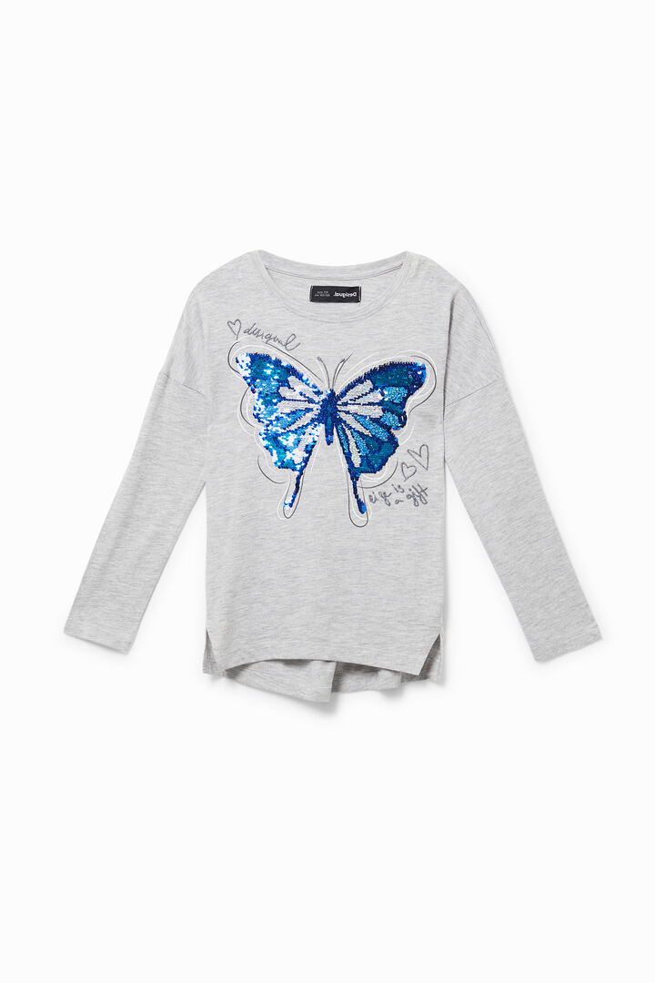 Camiseta mariposa lentejuela reversible | Desigual