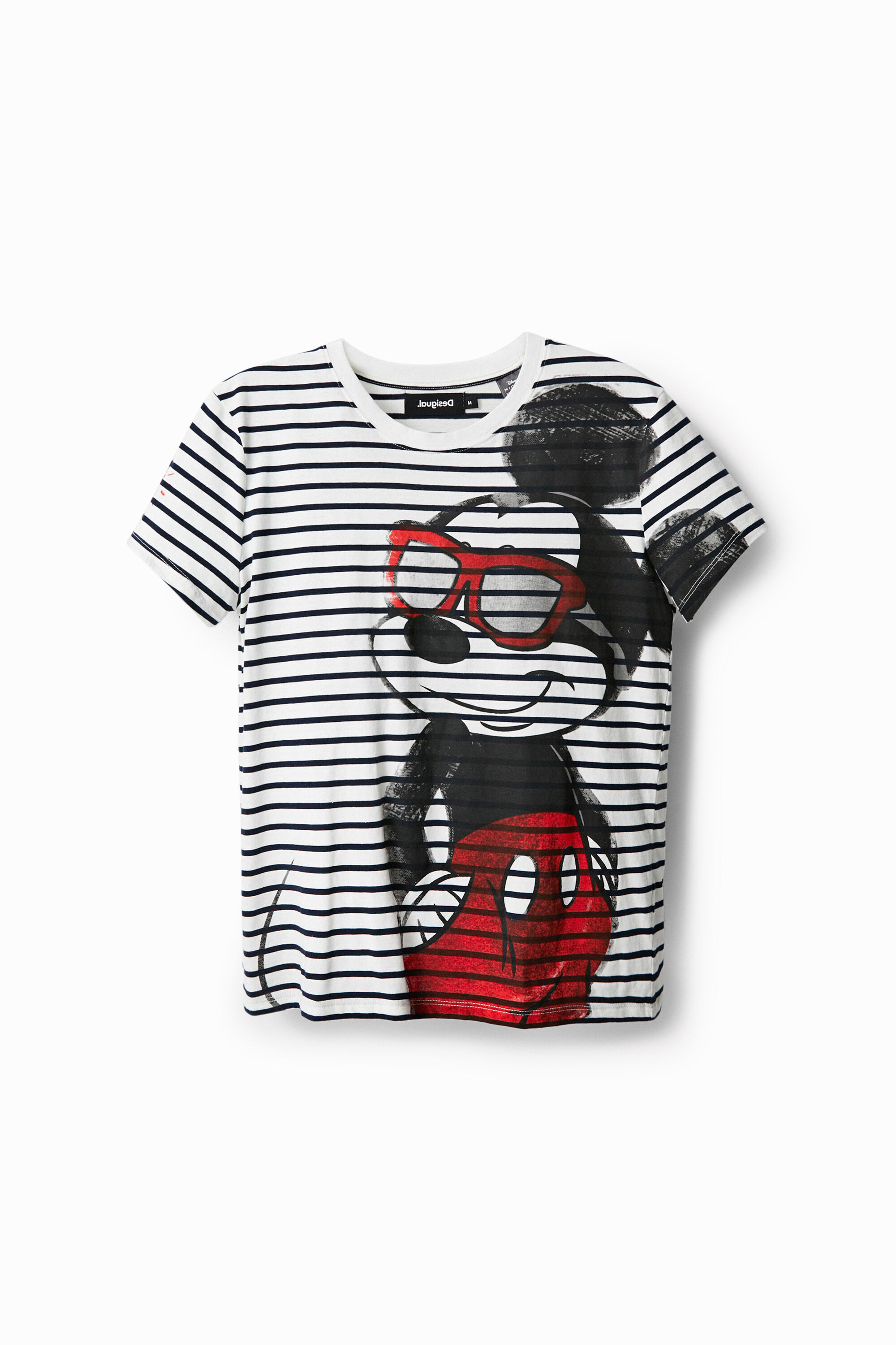 Striped Mickey Mouse T-shirt - WHITE - XS