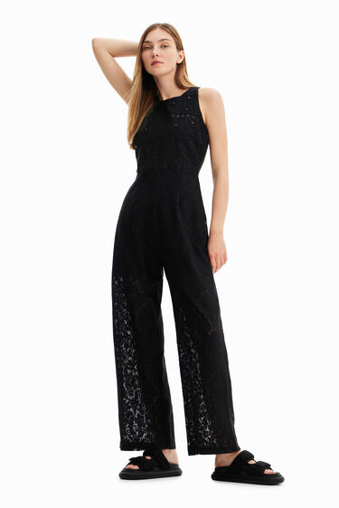 Long embroidered lace jumpsuit | Desigual