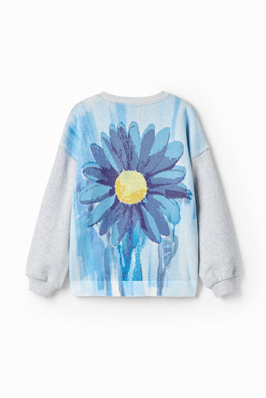 Oversized sweatshirt with flower illustration | Desigual