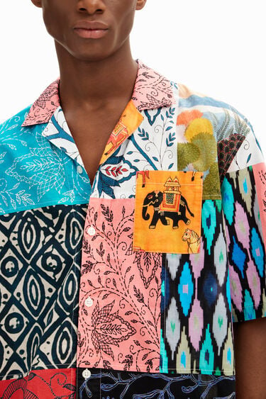 Patchwork shirt in colors. | Desigual