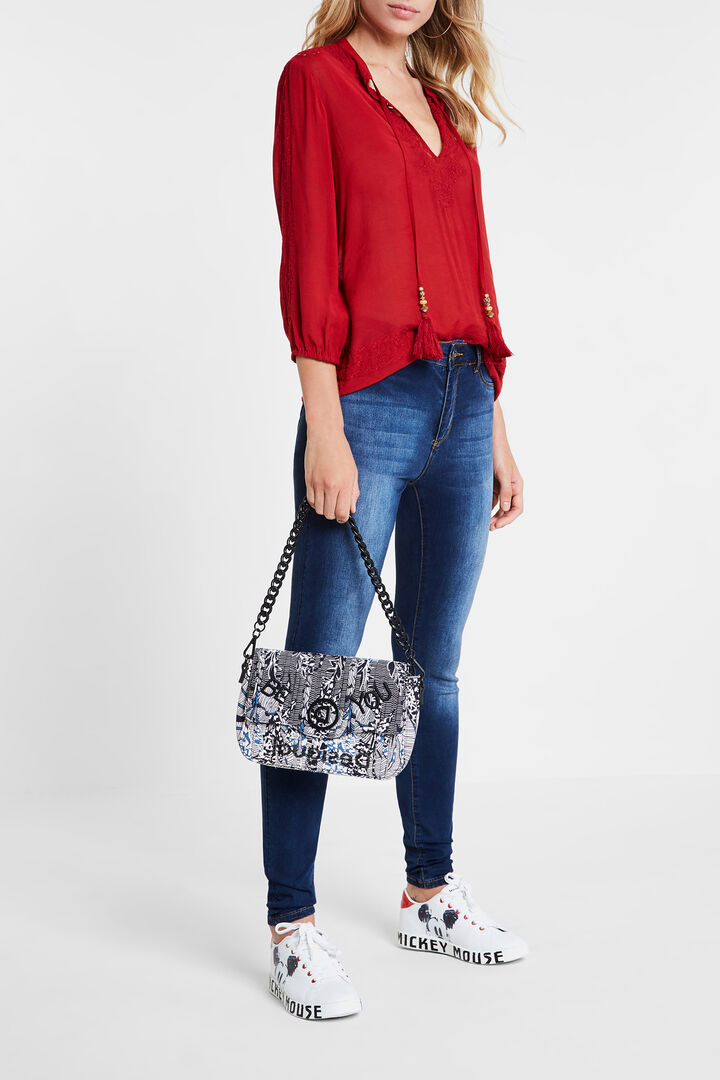 Blusa manga 3/4 cuello pico | Desigual