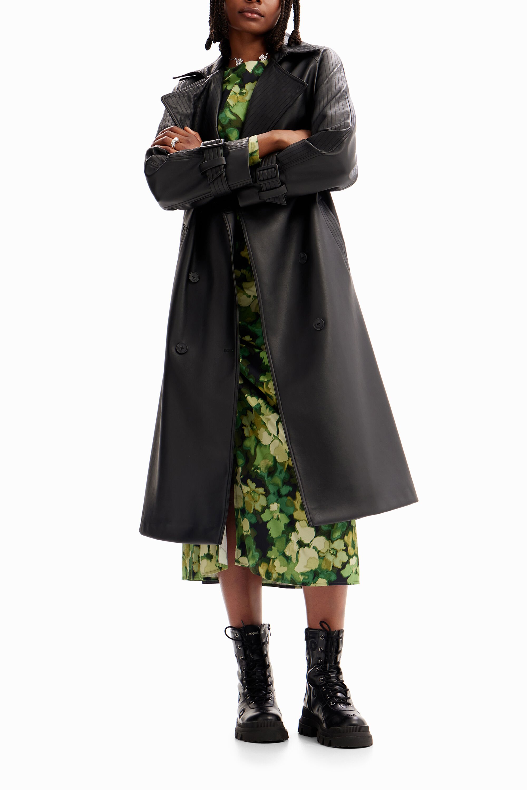 Women's Belted leather-effect trench coat I Desigual.com Women's Belted leather-effect trench coat I Desigual.com