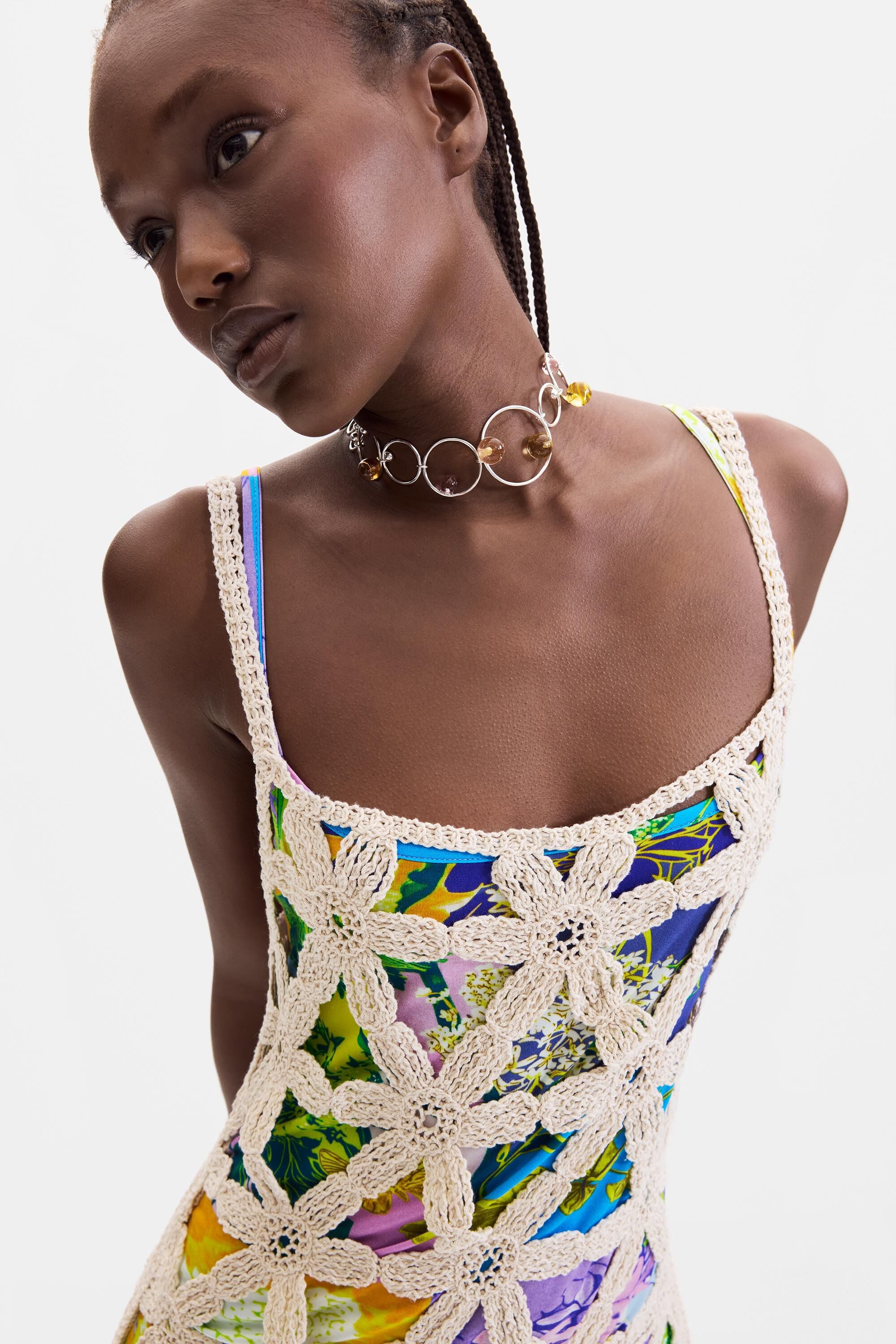 白いクロシェワンピース ホワイト 女性用 I Desigual.com