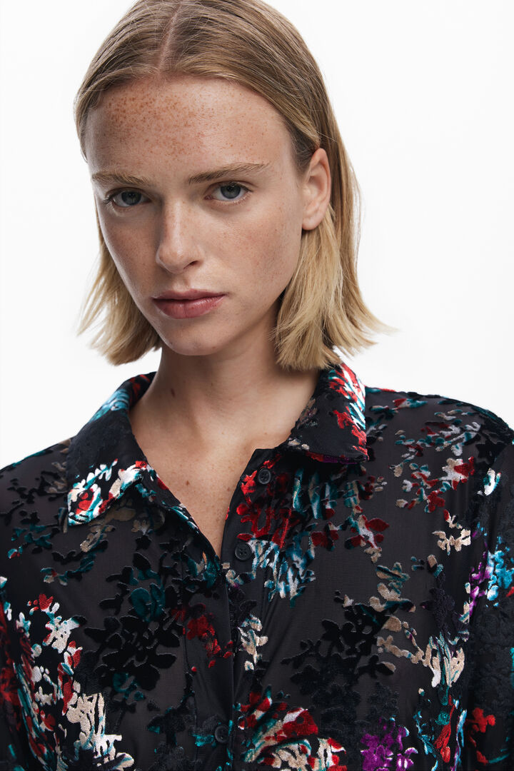 Camiseta de tul estampado floral | Desigual
