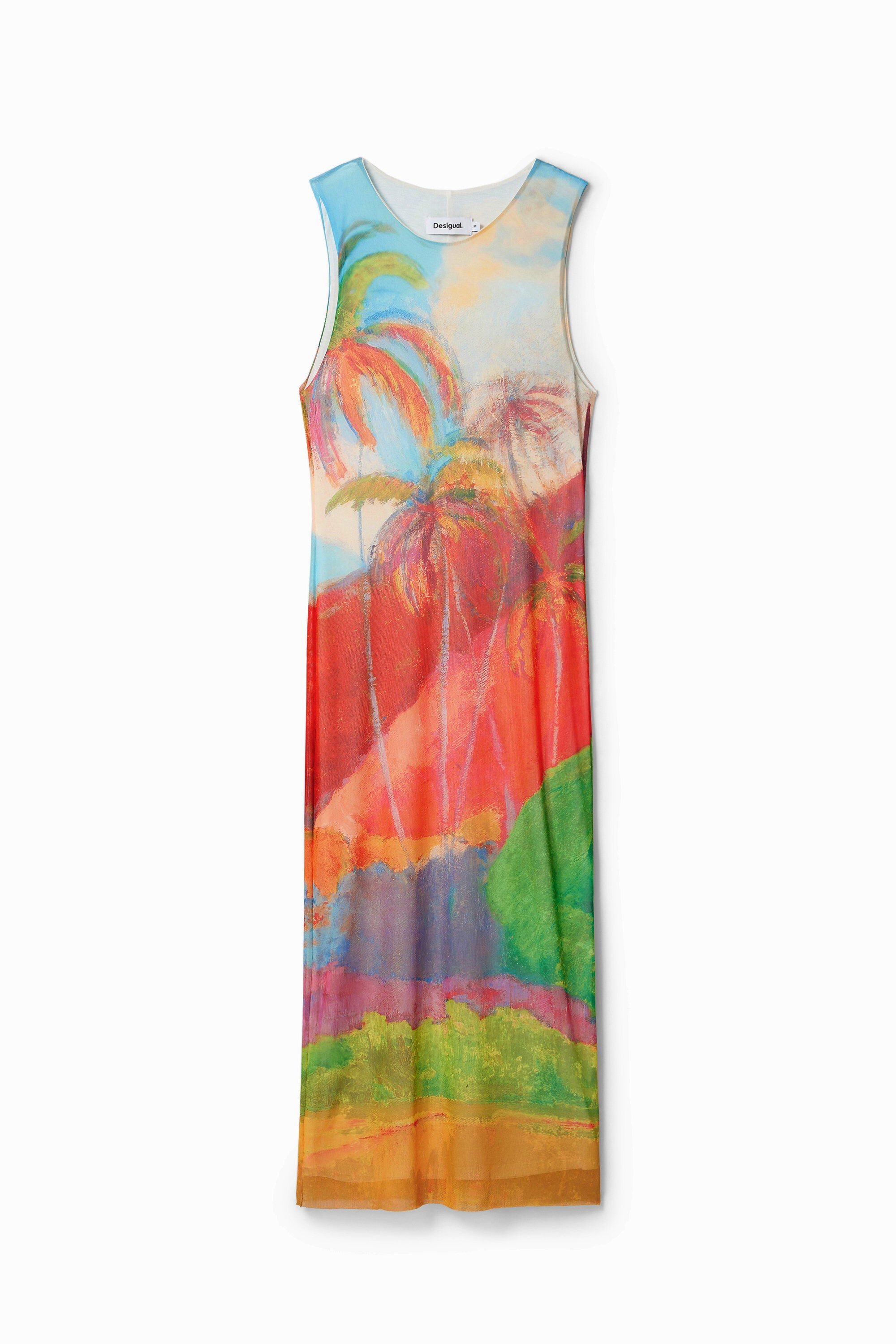 Desigual, Midi-Kleid tropisch mehrfarbig, Polyester, XS