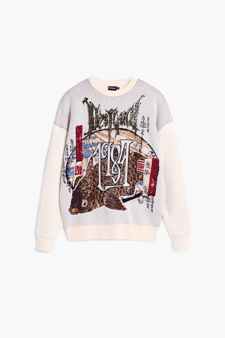 Felpa vintage con stampa carpa | Desigual