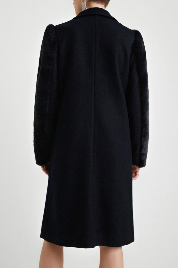 Manteau effet fourrure sur les manches | Desigual