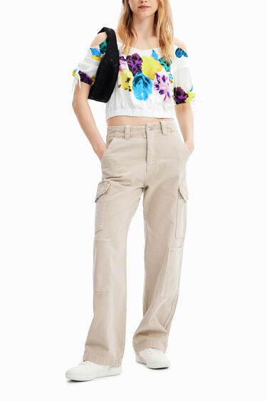 Brusa curta frunzit flors M. Christian Lacroix | Desigual